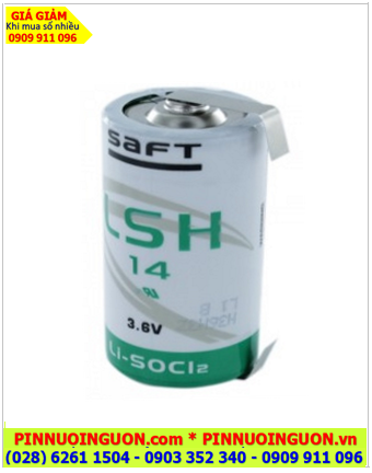 Saft LSH14 (chân thép 2 chấu hàn); Pin nuôi nguồn Saft LSH14 lithium 3.6v C 5500mAh /Xuất xứ Pháp